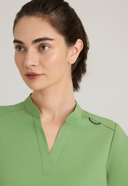 Women's Grey's Anatomy 2 Pocket Banded Collar "Avery" Top